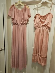 Two Vintage Dresses - Casual Corner Size 10 Below Knee, Long Size 9- 10, Long