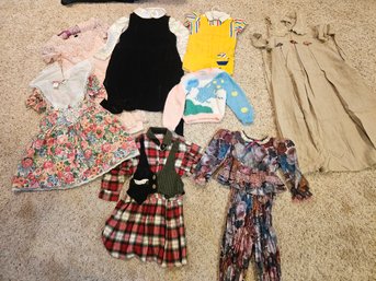 Vintage Children's 1980s Clothes -toddler To Size 10 In Tote With Lid