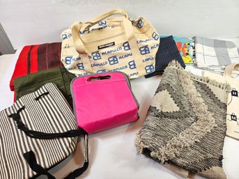 Rug, Bags, Tablecloths Red 100x60, One Card Table, A Few Pillow Cases