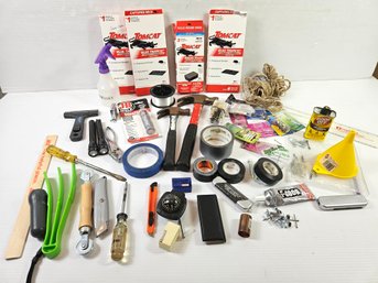 Junk Drawer- Two Mag Lights, Bark Control, Glue Traps, Few Hand Tools