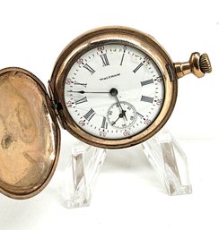 Waltham Pocket Watch  1 3/8' 15 Jewels S/n 15536804 Gold Filled - Runs