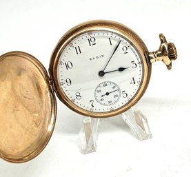 Elgin Pocket Watch 15 Jewels S/n 15840567  14k Gold Solidarity - Works