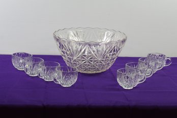 Punch Bowl With Eight Cups