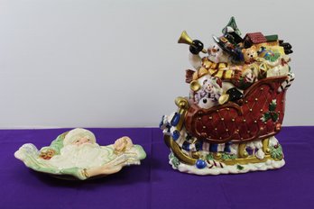 Christmas Cookie Jar And Candy Dish