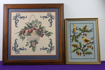 Cross Stitch And Cloth Framed Artwork