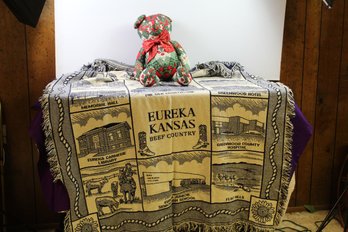 Nice Eureka Kansas Throw Blanket, Christmas Patchwork Bear, Throw Is 5 Ft X 4 Foot