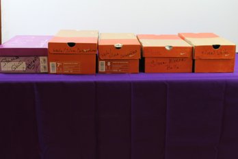 Five Boxes Of Ornaments, White And Silver