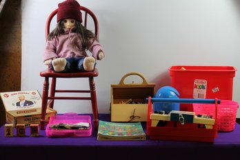 Doll With Red Childs Chair, Miscellaneous Kids Toys, Fisher-Price Power Workstation