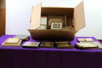 Box With Large Amount Of Picture Frames, 4x6, 5x7, 8x10, Small Ones 3x4