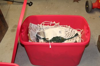 Red Tub #2 With Christmas Lights