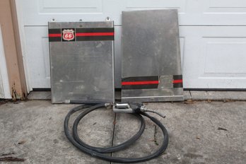 Two Gas Pump Panels And Nozzle