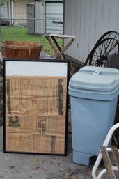 Basket, Trash Can, Picture Frame, Stool