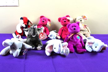 10 Ty Beanie Babies Elephants And Bears