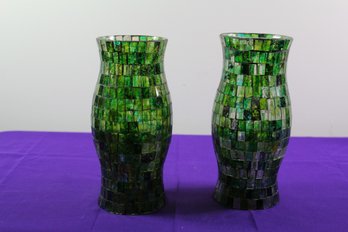 Two Hurricane Candle Holders, 12-in Tall