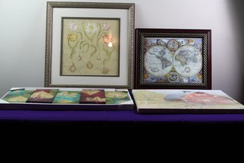 Two Frame Pictures, Two Canvas Wall Decoration Art With Tote