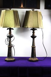 Two Tower Style Table Lamps, 36-in Tall