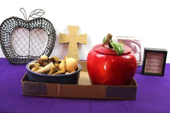 Apple Cookie Jar, Wire Basket, Potpourri Ceramic Bowl, Miscellaneous