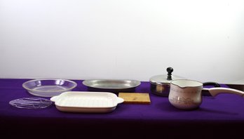 Saucepan With Lid, Aluminum Bread Tray, CorningWare, Microwave Grill Rack