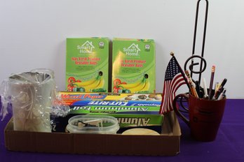 Pantry Items, Wax Paper, Foil, Bags, Paper Towel Holder, Wine Bottle Corks