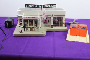 Lighted Sinclair Gas Station