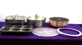 Square And Round Angel Food Cake Pans, Bundt Pan, Big Muffin Pan, Cake Plate