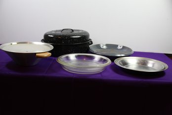 Small Roaster, Wok, Three Pie Plates