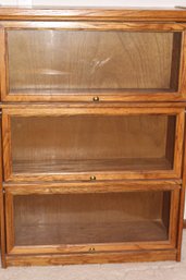 Wood Display Case 3 Glass Drawer With Lifting Front