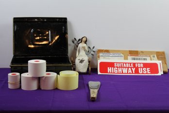 Calculator Tape, Ice Cream Scoop, Metal Box, Zippo Lighter