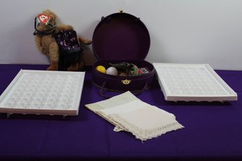 Two Earring Trays, Ty Camel, Handkerchiefs, Miscellaneous