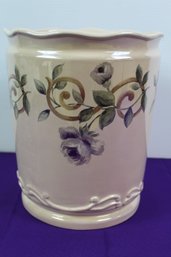 Ceramic Wastebasket, 10 Inch Tall, Kleenex Box Cover.