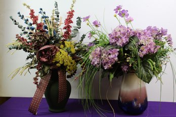 Two Nice Vases With Floral Arrangement.