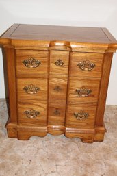 Solid Oak Night Stand With Two Drawers