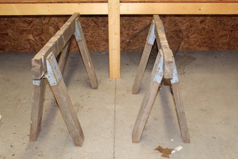 2 Small Wood Saw Horses 22 Inch