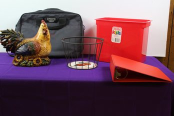 Wire Basket, Decorative Chicken, Soft Briefcase