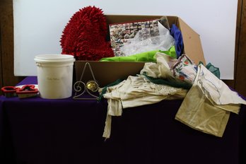 Miscellaneous Bags, Linens, Cookie Cutters, Red Rug