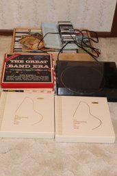 Turntable With Some Records And Cassettes