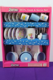 Vintage Barbie 34 Piece Cook And Serve Set, New In Box