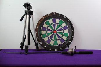 Tripod, Zebco 33, Dartboard, No Darts