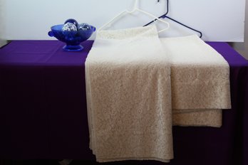 Cobalt Blue Bowl With Decorative Orbs, Curtains