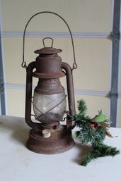 Antique Lantern, Glass Has Crack