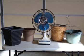 Fan And Flower Pots