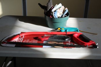 Two Piece Bow Saw/ Folding Saw, Pruners, Gloves