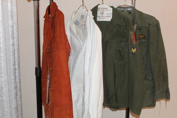 Two Army Jackets, Leather Jacket, Singlair Coat