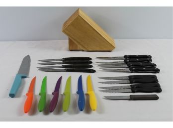 Knife Block, Assortment Of Knives, Showtime Six Star 4