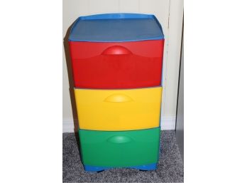 26.5   3 Drawer Plastic Card Sewing Supplies Tyson Red, Yellow, Green