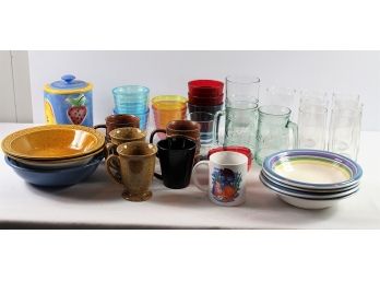 Canister, Cups, Bowls, Glasses