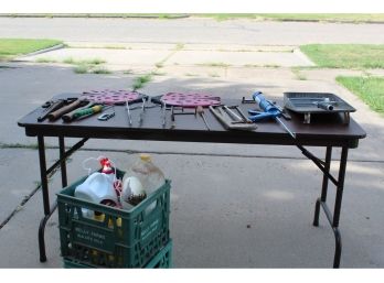 Fishing Pole Holders, Axes, Hammers, Oil, Home Defense Spray, Caulking Gun