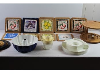 HotPads With Tile Centers, Bundt Pan, Juicer