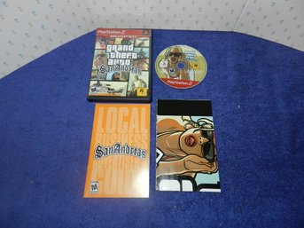 SONY PS2 GRAND THEFT AUTO SAN ANDREAS COMPLETE W/ POSTER