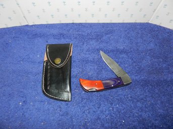 BEAUTIFUL CRAFTED POCKET KNIFE WITH SHEATH NEW A